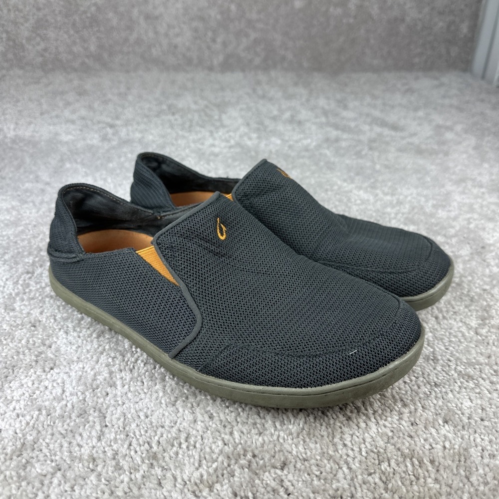 OluKai Nohea Mesh Shoes Mens Size 10.5 Gray Slip On Comfort Casual 10188-4242
